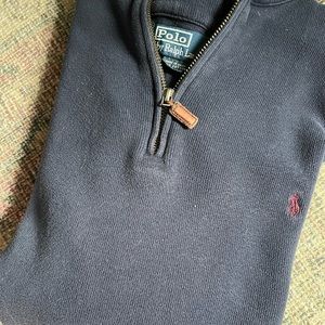 Ralph Lauren navy quarter zip sweater. 100% cotton